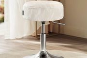 Dressing Table Stool, Height Adjustable Makeup Vanity Stool, 360?Swivel, PU Upholstery, Thick Cushion, for Bedroom, Kitchen, Dining Room, Modern, Cream White