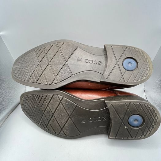 Ecco Melbourne Derby Shoes - Size UK 8.5 - Brown Leather