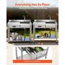 Utility Sink, Free Standing Single Bowl Commercial Kitchen Sink with Drawer, Faucet and Hot & Cold Water Pipe, Utility Basin for Garage Restaurant Laundry, 1000 x 500 x 940 mm Image 5