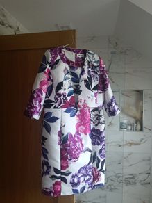 Gerard 2 piece wedding guest suit occasion dress + bolero jacket 16 L floral