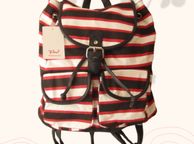 main image for ad Red Stripe Backpack College Student With Buckle Detail