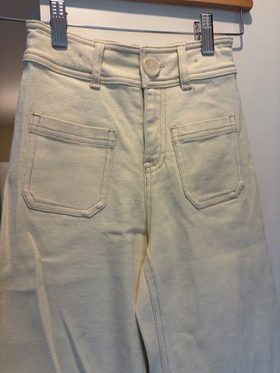 Leigh Tucker Willow Girls Cream/Lemon Wide Leg Jeans (7-8 Years)