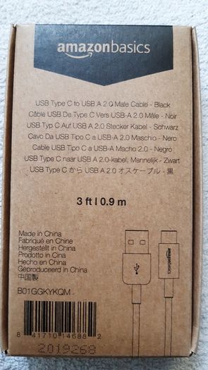 Amazon Basics USB Type-C to USB-A 2.0 Male Cable