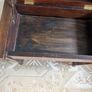 Antique piano stool with pink upholstered seat Image 6