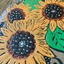 Leather wallet sunflower design Image 3