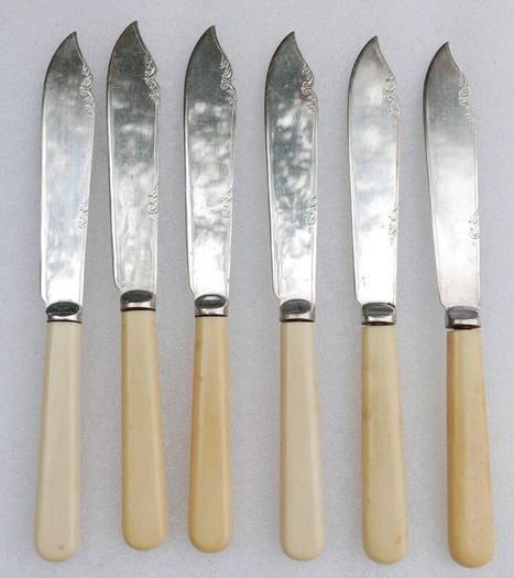Vintage Sheffield Silver Plated Fish Flatware Serving Set in Original Box