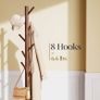 FREE SHIPPING Sturdy Wooden Coat Stand, 3 Adjustable Sizes Coat Tree with 8 Hooks, Coat Stands for Hallway Entryway, Hat Stand for Clothes, Used in Bedroom/Office/Hallway/Entryway Image 5