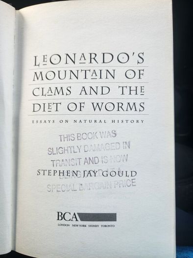 Stephen Jay Gould. Leonardo's Mountain of claims and the Diet of Worms. Hardback With Dustjacket In Good Condition.