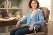 Office Chair, Desk Chair, Adjustable Height, High Back, 360 Swivel, 61x67.5x100cm Brown