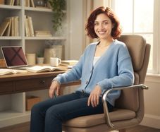 Office Chair, Desk Chair, Adjustable Height, High Back, 360 Swivel, 61x67.5x100cm Brown