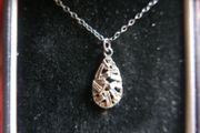 Vintage Sterling Silver 925 Leaf Drop Fine Silver Pendant and Necklace 1,7g L-8,5"
