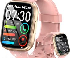 Smart Watch for Women Answer/Make Call, 1.95" HD Screen Fitness Watch with Heart Rate/Sleep/Stress Monitor, New Smartwatch with 110+ Sport Modes, IP68 Waterproof Activity Tracker for Android iOS, Pink Visit the Poounur Store