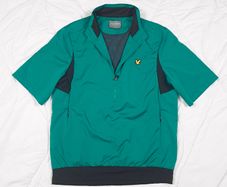 Lyle & Scott Teal Green Golf Short Sleeve 1/4 Zip Pullover Windbreaker Top Mens Size M