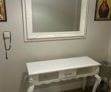 hall table and mirror
