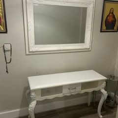 hall table and mirror