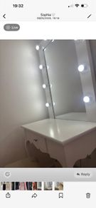 Dressing table vanity hollywood mirror with stool