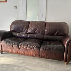 3 seater Italian brown leather sofa FREE!! Collection only