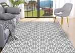 Cotton Woven Rug Large 120x180cm Grey Area Rug Machine Washable Hand Woven Moroccan Area Rug Vintage Carpet Rug Floor Mat Flat Woven Cotton Area Rugs for Living Room Bedroom Hallway Home Decor (FREE POSTAGE)