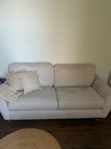 Lovely neutral oatmeal couch
