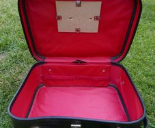 Vintage 1900S Black Textured faux-leather Revelation Train Vanity Case