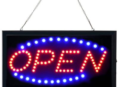 NEW SALE | LED Open Sign, 19x10 inch (48x25cm) 2 Modes Flashing & Steady Light, Open Sign for Business Advertisement Board Electric Display Board for Business, Walls, Window, Shop, Bar, Hotel