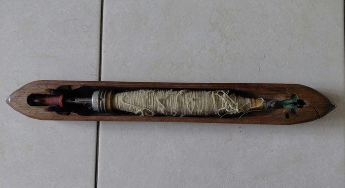 Antique wooden weaving boat shuttle