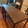 IKEA Extendable Dining Table (Black-Brown) & 4 Padded Chairs Image 7