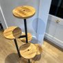5-Tier Wooden Plant Stand with Black Metal Frame Image 2