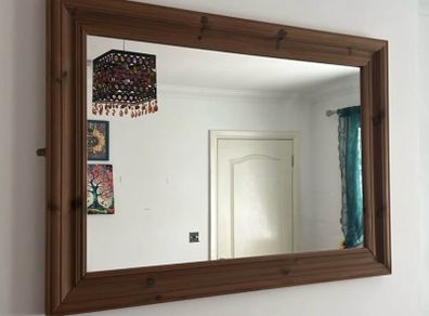 Large mirror real pine wood