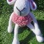Handmade Crochet Lamb Plushie - Pink & White, 23cm Image 3
