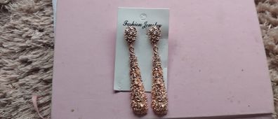 Zinc alloy rose gold colour earrings nrw