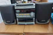 Philips Music System, Model FW316C22, 3 CD Changer, Dual Tape Deck, Tuner and AUX, with 2 Philips Speakers Model FB 318PH