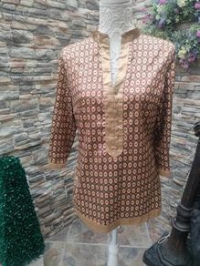 Brown Gold kaftan Small satin top Postage included