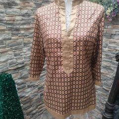 Brown Gold kaftan Small satin top Postage included