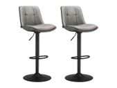2 x Bar stools Set of 2, Swivel Counter Height Barstools with Back, Adjustable PU Leather Bar Stool, Modern Kitchen Breakfast Bar Stools,