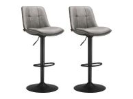 main image for ad 2 x Bar stools Set of 2, Swivel Counter Height Barstools with Back, Adjustable PU Leather Bar Stool, Modern Kitchen Breakfast Bar Stools,
