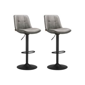 2 x Bar stools Set of 2, Swivel Counter Height Barstools with Back, Adjustable PU Leather Bar Stool, Modern Kitchen Breakfast Bar Stools,