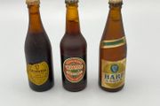 3 Vintage Collectable Advertising Miniature Guinness, Murphys, Harp Bottles