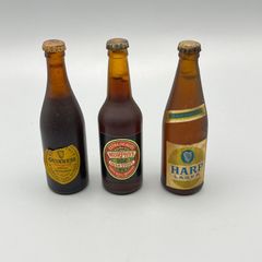 3 Vintage Collectable Advertising Miniature Guinness, Murphys, Harp Bottles