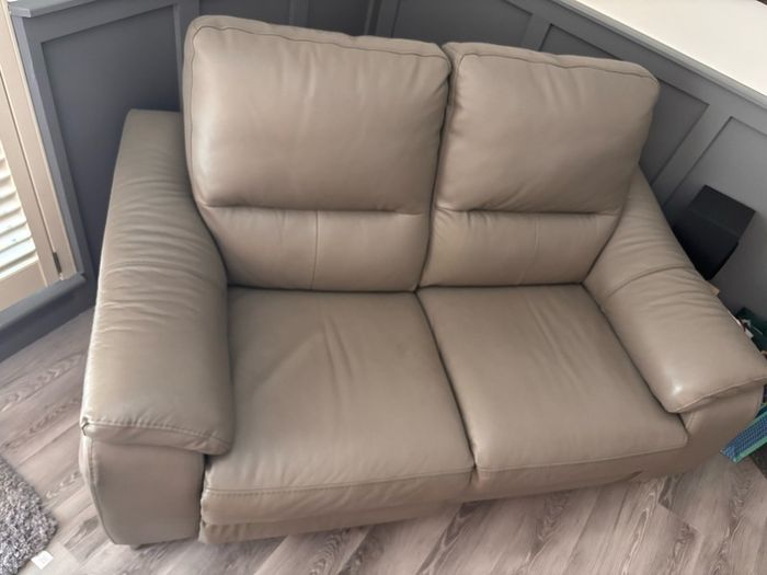 Electric Recliner sofa, Grey leather with USB ports