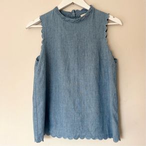 Sezane blue top blouse 36