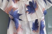 ANONYME Designers bardot leaf print top Sz XL (Fit 12-16UK) - Bnwot Rrp 69