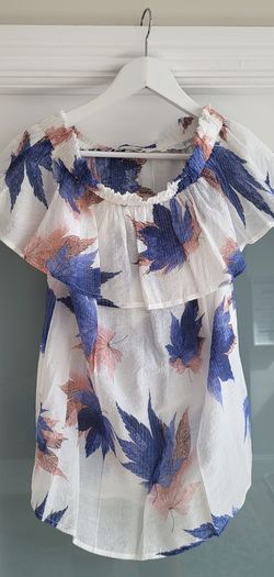 ANONYME Designers bardot leaf print top Sz XL (Fit 12-16UK) - Bnwot Rrp 69