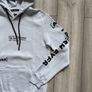 Bershka Ice Blue / White Graphic Print Hoodie - Size XS Image 3