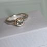 Pandora 14k Gold & Silver halo ring clear CZ  Size 56. Some sign of wear at the back but otherwise nothing wrong Image 5