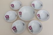 Beautiful Set of Six Dessert Bowls plus Matching Large Bowl by Arklow Pottery in the Very Popular and Collectable "Autumn Rose" Pattern