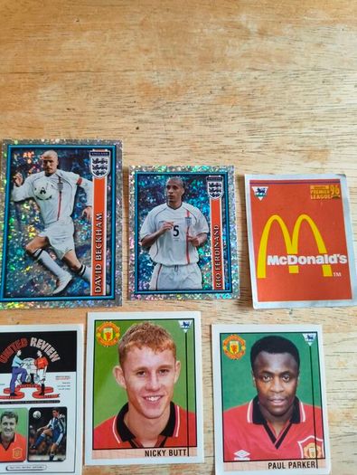 Merlin Football Premier League stickers 95 96 97 season and 2002 world cup