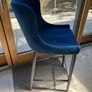 EZ Living Blue Velvet Kitchen Bar Stools Image 2
