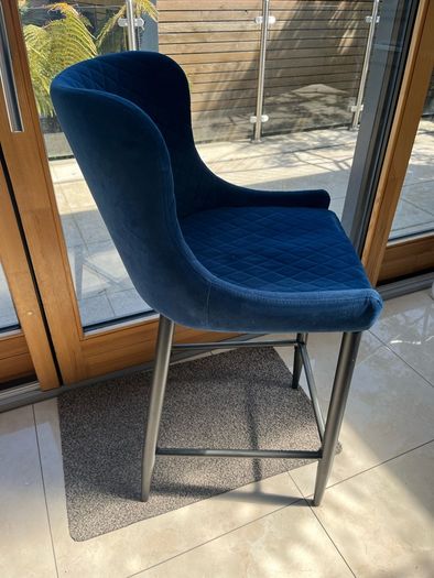 EZ Living Blue Velvet Kitchen Bar Stools