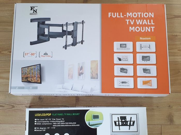 Tv Wall Mount Bracket Tilt Swivel Long Arm 37-80"